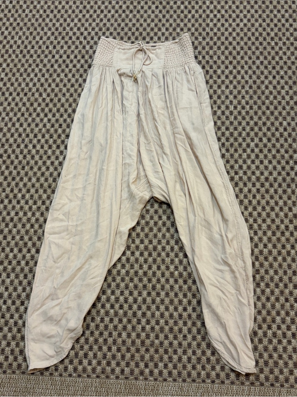 FREE PEOPLE LINEN COTTON HAREM PANTS SIZE XS/S EUC